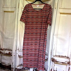 Lularoe Julia dress.  44”shoulder to hem.19”pit to pit bust.
